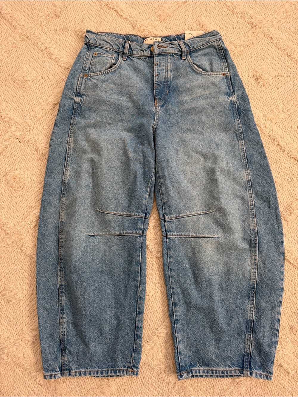 New We The Free Good Luck Mid Rise Barrel Jeans - Picture 3 of 5